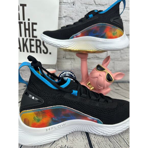 Under Armour Curry 8 Basketball Shoes Mens 8.5 Black Tie Dye Feel Good Flow Knit main image 9